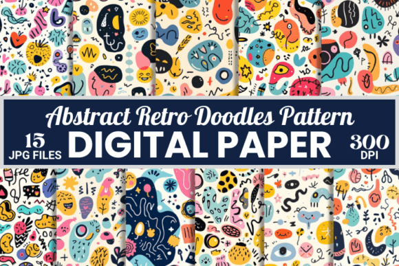 Abstract Nostalgi Retro Doodles Patterns: A Practical Guide to Using Digital Paper Bundles Effectively