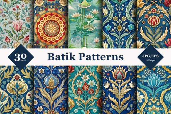 Batik Style Seamless Patterns 13: A Comprehensive Design Resource