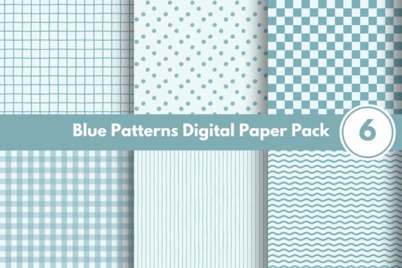 Blue Seamless Patterns Digital Paper
