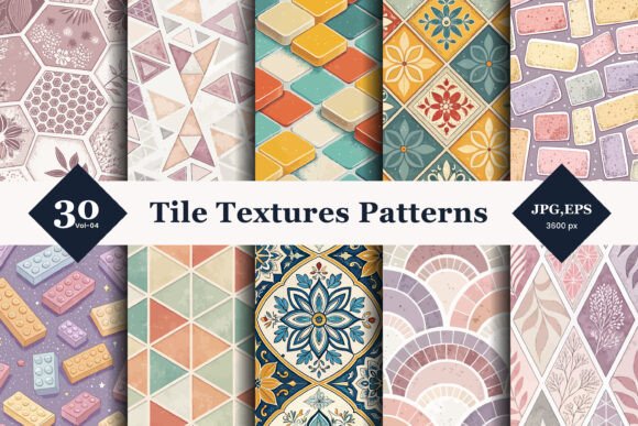Brick Tile Texture Seamless Patterns 4