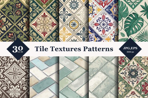 Brick Tile Texture Seamless Patterns 6