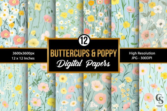 Buttercups Poppy Flowers Patterns