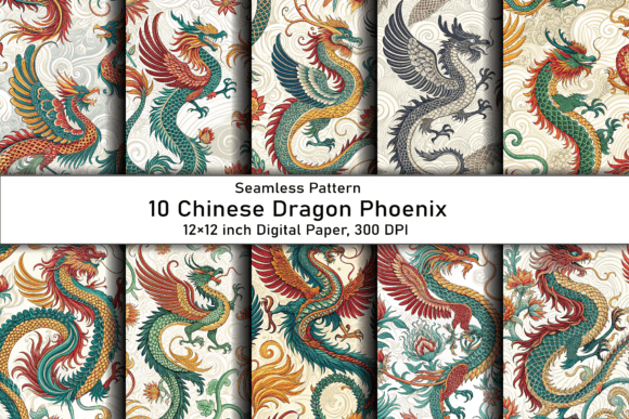 Chinese Dragon Phoenix Patterns