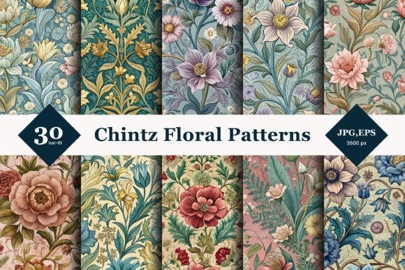 Chintz Floral Seamless Patterns 01