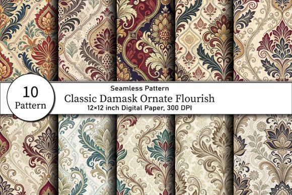 Classic Damask Ornate Flourish Patterns