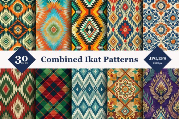 Combined Ikat Seamless Patterns 06: Bridging Traditional Craft with Modern Design Needs