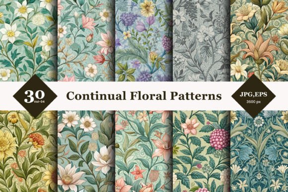 Continual Floral Seamless Patterns 04