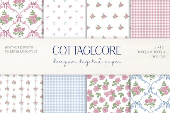 Cottagecore Floral Patterns Paper Pack