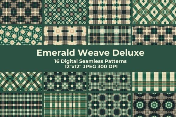 Emerald Weave Seamless Plaid Patterns
