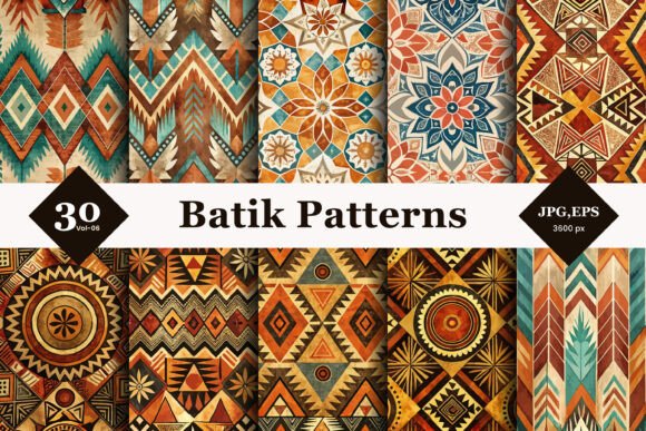 Mastering Authentic Textile Design with Batik Style Seamless Patterns 06