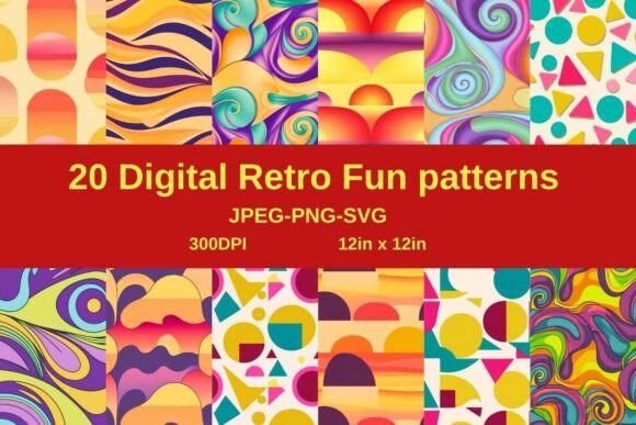 Revitalize Your Creative Projects with 20 Digital Retro Fun Patterns