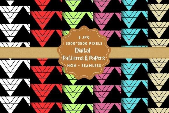 Triangle Shapes Digital Paper Patterns