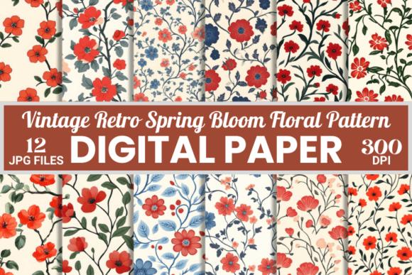Vintage Retro Spring Floral Patterns